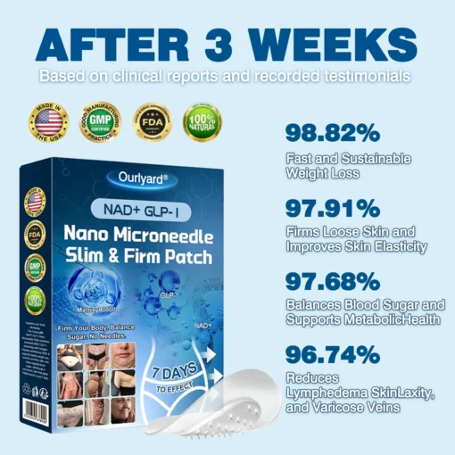 Ourlyardf® NAD+ GLP-1 Nano Microneedle Patch with Collagen & Matrixyl 3000