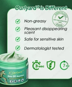 Ourlyard® Advanced Magnesium & Emu Oil Massage Pain Relief Cream